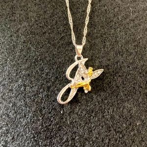 Tinkerbell Letter “J” Necklace